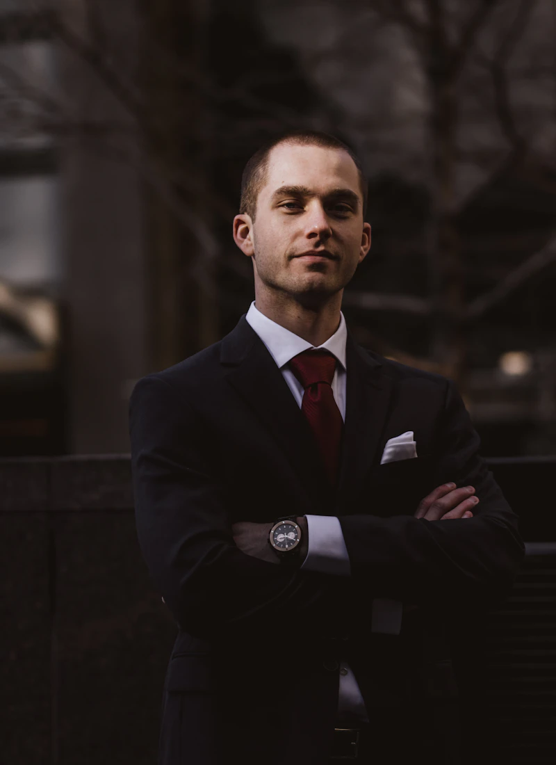 Man wearing a midnight tailored suit